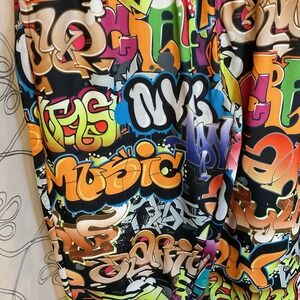 Fresh Prince of Bel Air Joggers Mens Multicolor Graffiti Print Drawstring Size M